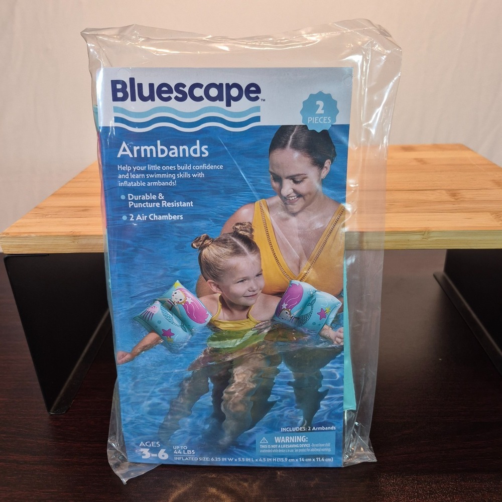 Bluescape Mermaid Children Armbands Ages 3-6 Up To 44lbs Pool Safety NEW in PKG
